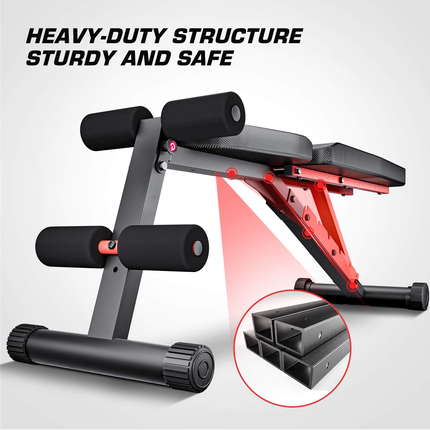 Pelpo Weight Bench for Full Body Workout, Adjustable Workout Bench for Home Gym Strength Training, Incline Decline Utility Weight Bench with 6 Positions, Black Frame: Sports & Outdoors