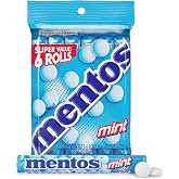 Mentos Chewy Mint Candy Roll, Mint, 14 Pieces Per Roll, 6 Count Pack | Individually Wrapped Candy for Kids &amp; Adults, Bulk Candy, Great for Parties, Birthdays, Holidays
