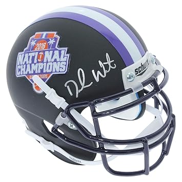 Deshaun Watson Autographed Signed Clemson Tigers Schutt Black 2016 National Champions Commemorative Mini Helmet Beckett Authentic