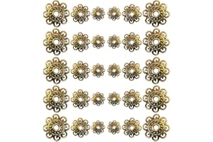 SEWACC Flower Beads 300pcs Spacer Beads Caps Bali Golden Beads Flower Bracelets Bead End Caps Alloy DIY Crafts Beads Caps for Necklace Earrings Jewelry Making Supplies Bisuteria Materiales