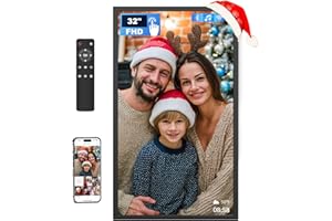 Arktronic 32 inch Large Digital Picture Frame, 1920x1080 FHD Matte Display, WiFi Digital Photo Frame with Remote, 64GB Storage, Auto-Rotate, Share Photo/Video via Apps/Email, USB/Mirco SD, Black