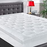 COHOME Mattress Topper Cal King 1300 GSM Extra Thick Cooling Mattress Pad 400TC Cotton Top Plush Down Alternative Fill Pillow Top Mattress Cover with 8-21 Inch Deep Pocket (72x84 Inches, White-Luxury)