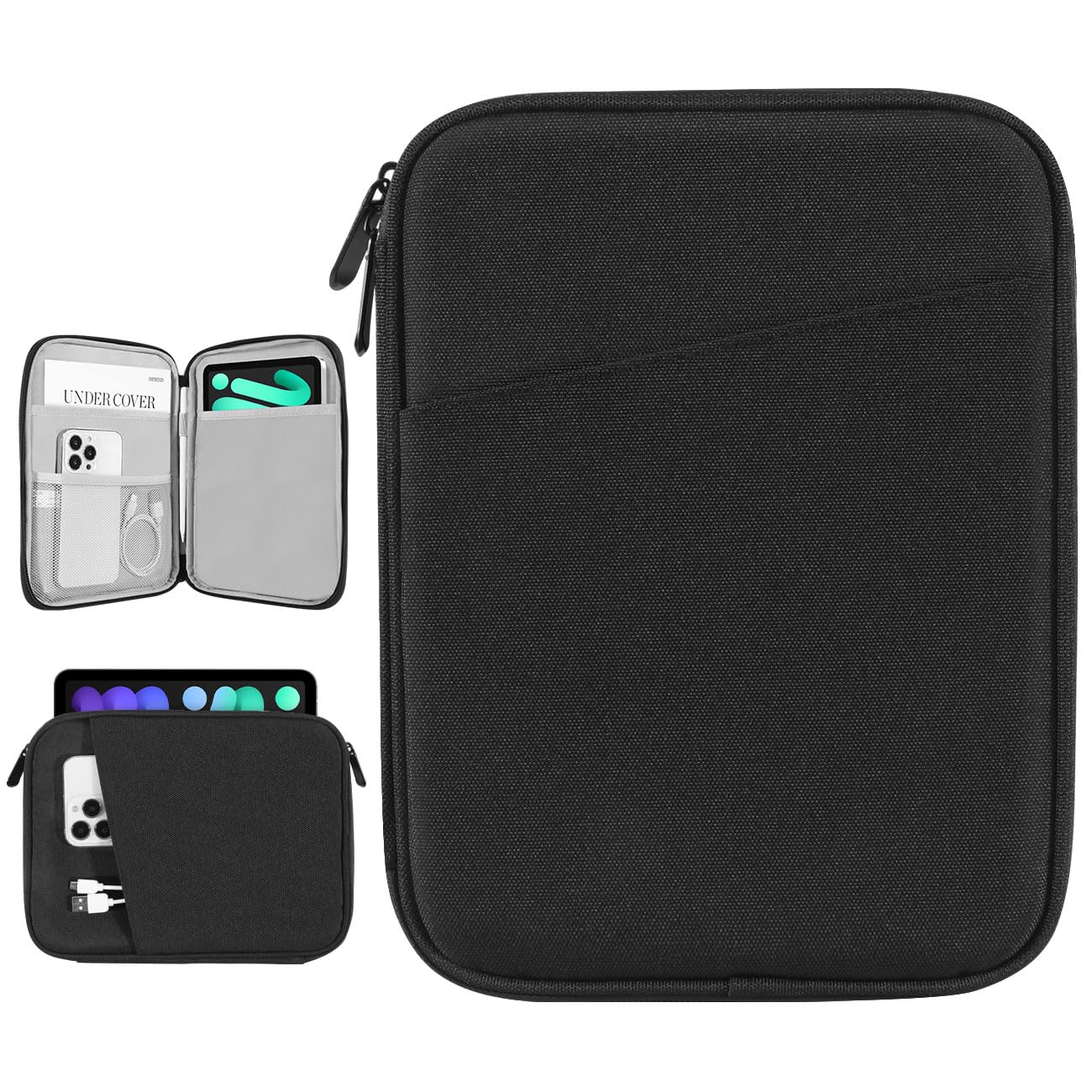 Dadanism 8-9 Inch Tablet Sleeve Bag Carrying Case for iPad Mini 7th/6th 8.3", iPad Mini 7.9", Galaxy Tab A7 Lite/A9 8.7", ‎reMarkable Paper Pro Move 7.3" 2025, Tab M8 8", Tab M9 9", Black — image 1