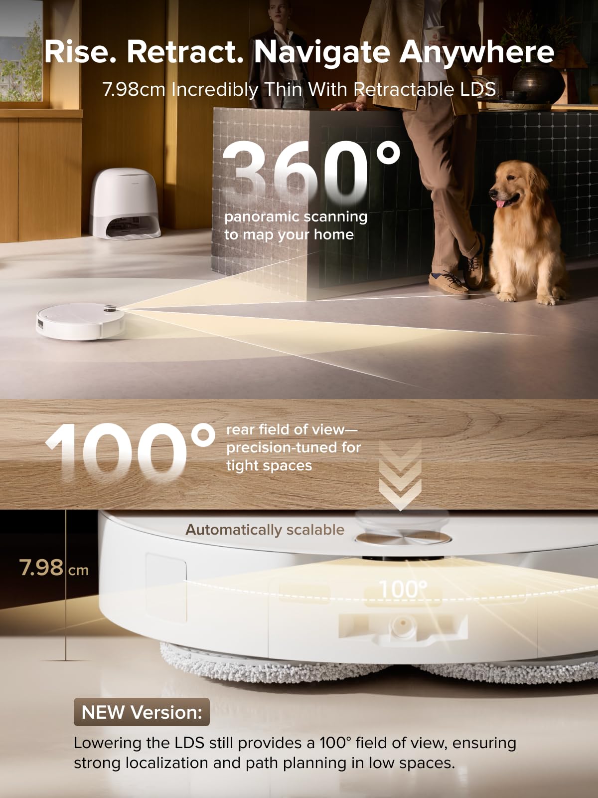 roborock Qrevo CurvX Robot Vacuum and Mop, 22,000Pa Suction, 3.14’’ Ultra Slim, Zero-Tangling Design, Reactive AI Obstacle Recognition, AdaptiLift Chassis, Auto Hot Water Mop Washing & Drying