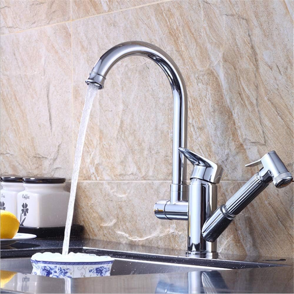 Grifo del fregadero sola manija arco alto cepillado tire de cocina