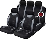 Sakura Car Seat Covers Carnaby Grey Full Universal 2 Front 1 Rear Headrest