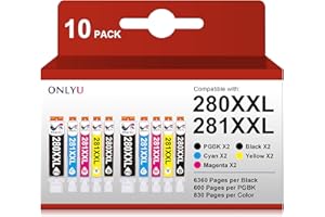 ONLYU Compatible Ink Cartridge Replacement for Canon 280 281 PGI 280 XXL CLI 281 XXL for PIXMA TR8520 TR7520 TS6120 TS6220 TS