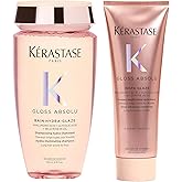 Kerastase Gloss Absolu High-Shine Anti-Frizz Shampoo and Conditioner Set - Deeply Hydrates & Detangles, Instantly Softens, For Glossy & Bouncy Hair
