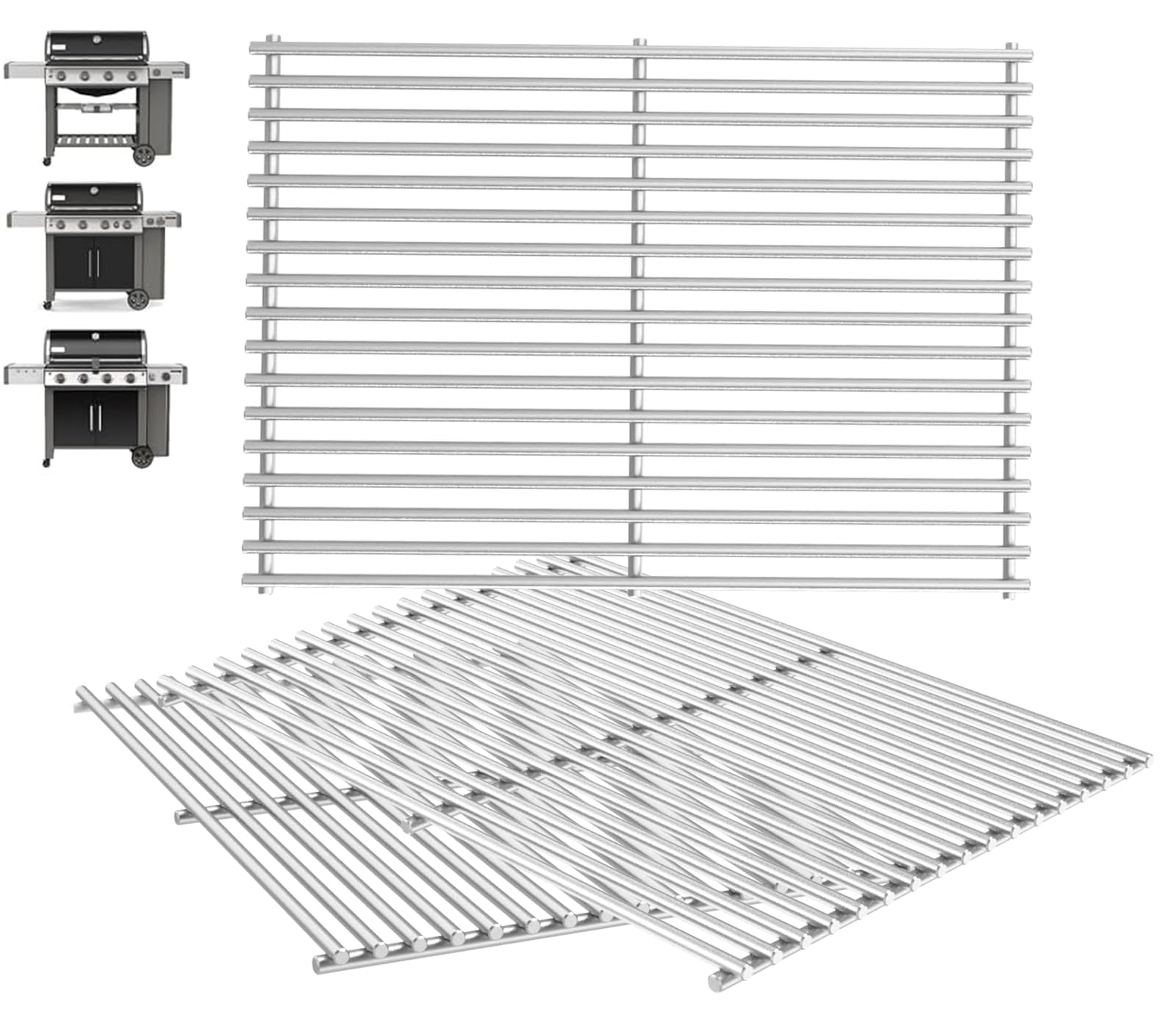 Photo 1 of 66089 Genesis II GS4 Grill Grates for Weber 4 Burner Genesis 2 GS4 Grill Parts Replacement Weber Genesis II/II LX 400 SER GBS II E410 E435 S435 Accessories 66097 Genesis 400 (2022 YRS) Stainless Steel