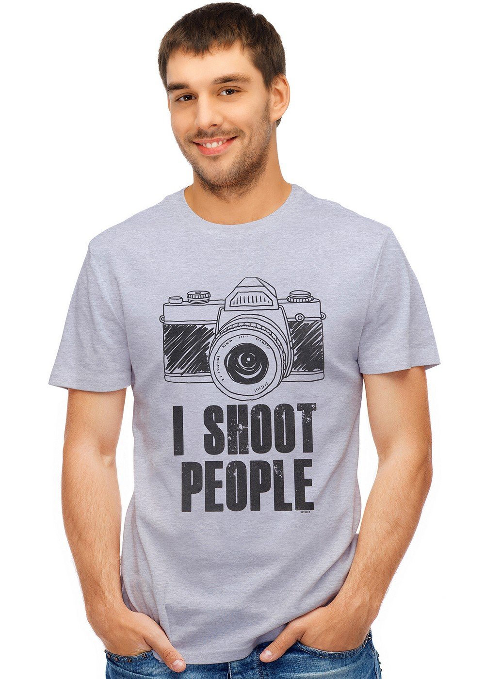 Retreez Funny Photographer Camera I Shoot People Graphic Printed T-shirt Tee