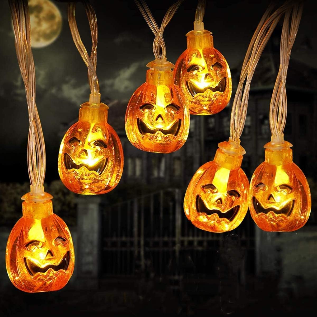 Halloween Deko LED K 252 rbis Lichterkette Batterie Betrieben 3 Meter 20 Lampe mit Dauerlicht 