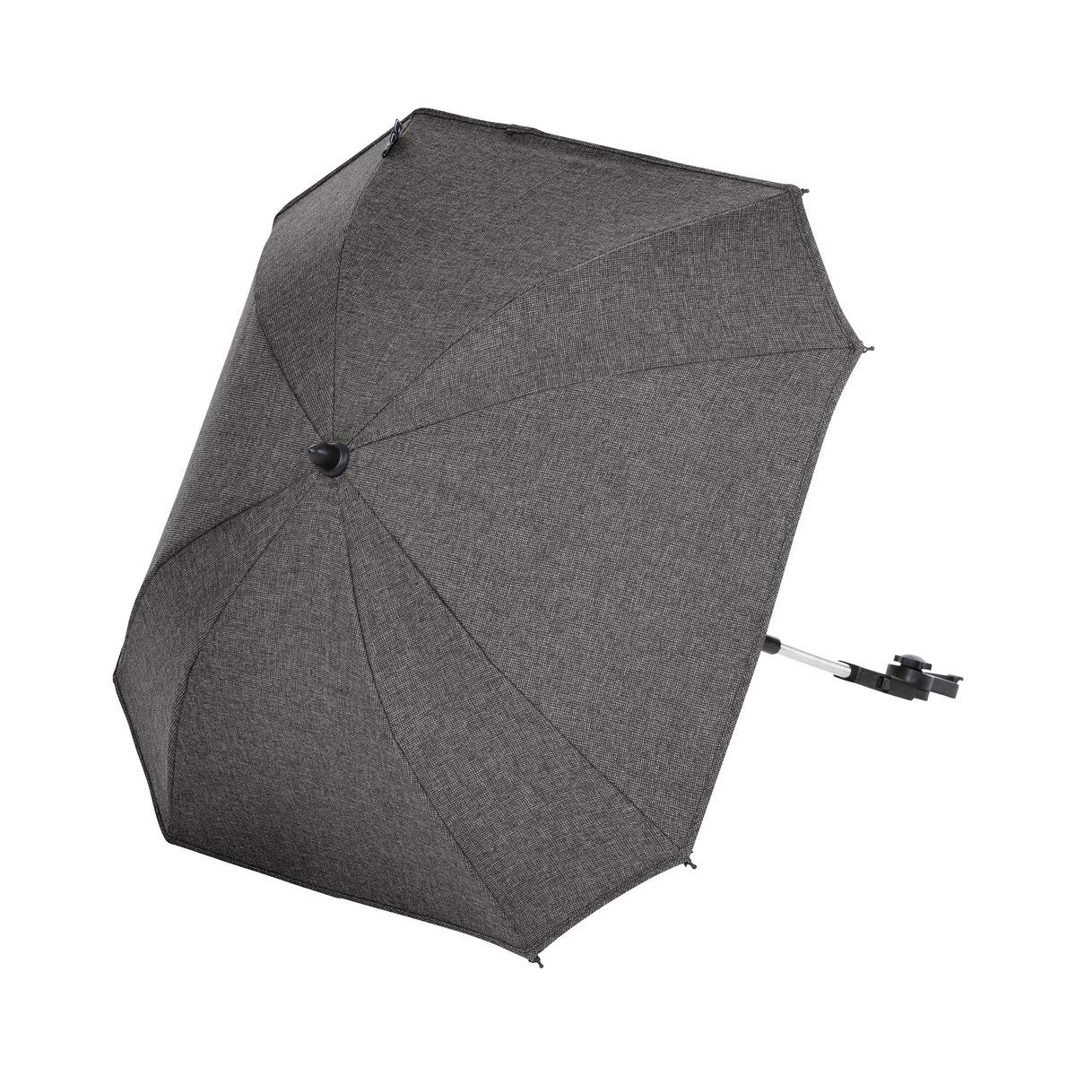ABC Design Universal Sonnenschirm Sunny – für Kinderwagen und Buggy – UV-Schutz 50+ – Universalhalterung für Rund- und Ovalrohre – Farbe: asphalt