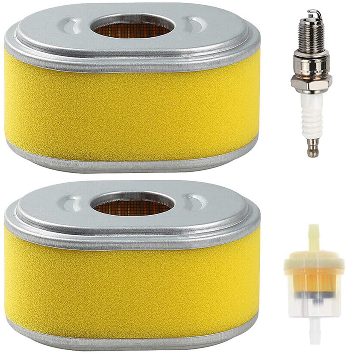 ZAMDOE 2 Pack GX110 Air Filter Compatible for Honda GX110 GX120 gx120k1 gx120t1 gx120u1 Engine Replaces # 17210-ZE0-505 17210-ZE0-822, with Spark Plug Fuel filter