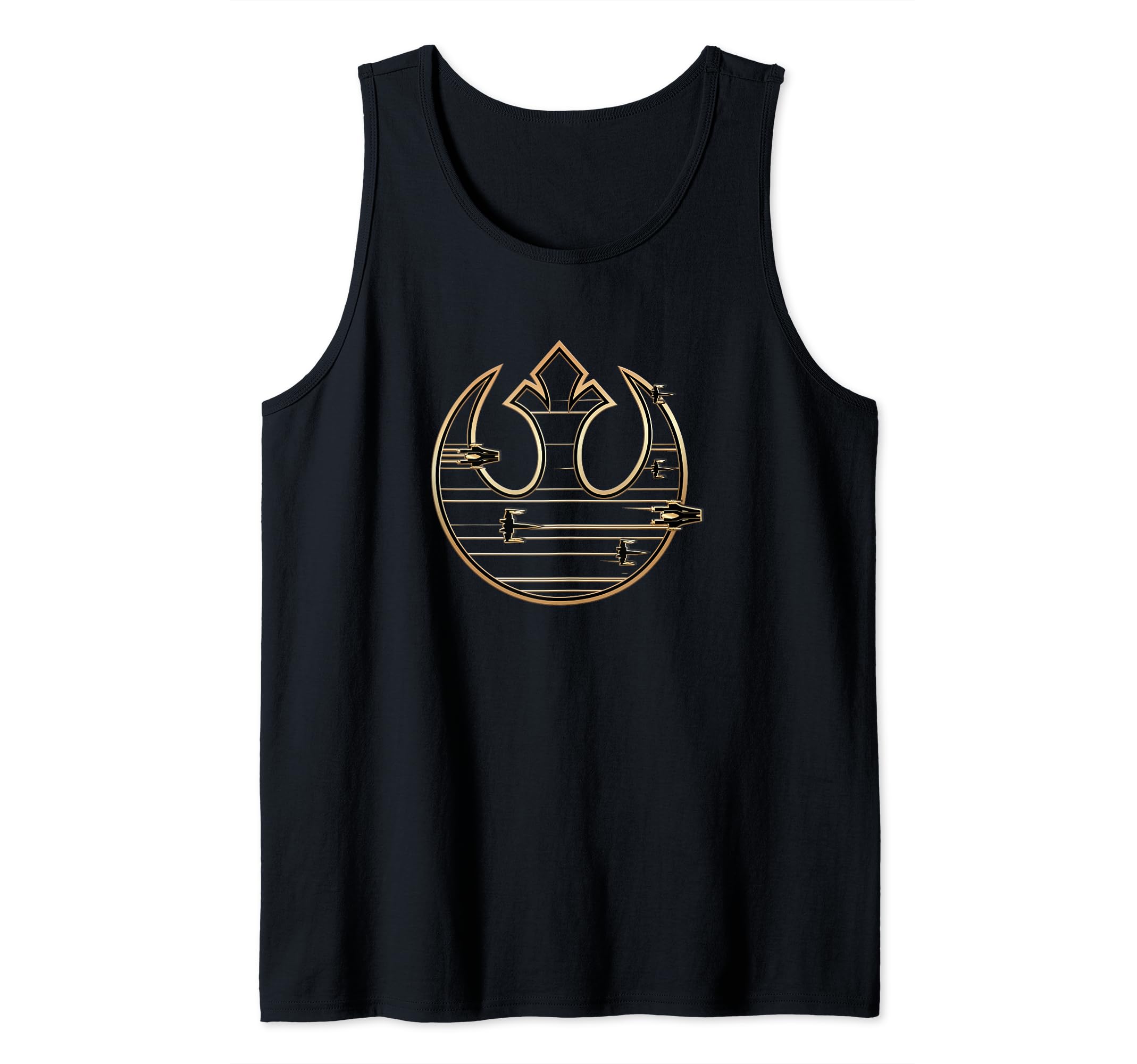 Star Wars Last Jedi Gold Platinum Rebel Fleet Logo C2 Tank Top