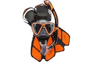 Cressi Adult Snorkeling Set (Mask, Snorkel, Adjustable Fins) Ideal for Travel - Lightweight Colorful Equipment | Bonete Set