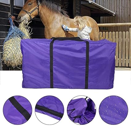 Portable Hay Storage Bag Zip Closure Large Capacity Portable