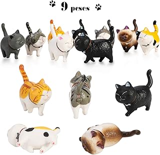 PHOGARY 9 STÜCKE Realistische Katzenfiguren, Lehrreich Kitty Figuren Spielzeug-Set, Kätzchen Ostereier Kuchendeckel Weihnachtsgeburtstagsgeschenk für Kinder Jungen Mädchen Kinder Katzenliebhaber