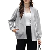 Wyeysyt Womens Sweatshirt Cardigan Lightweight Oversized Drop Shoulder Open Front Casual Cardigan