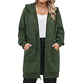 IN'VOLAND Women Plus Size Zip Up Hoodies Long Sleeve Tunic Sweatshirt Long Fleece Hoodie Jacket with Pockets