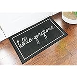 Hello Gorgeous Welcome Doormat - Grey - 2x3