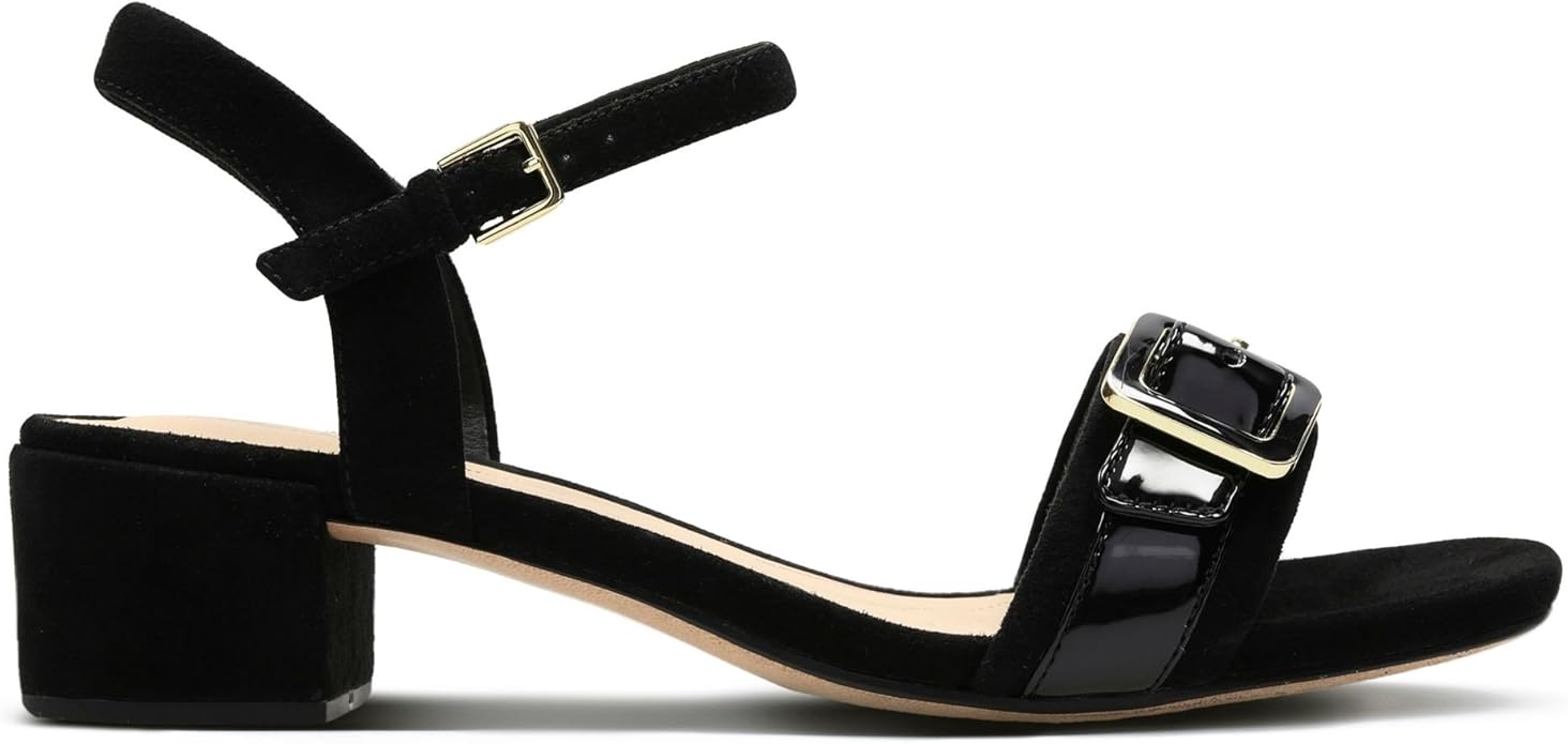 black suede block heels