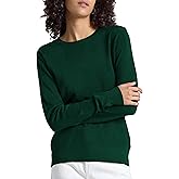 Women's Fall Pullover Long Sleeve Crew Neck Casual Ribbed Knit Lightweight Soft Sweater Top