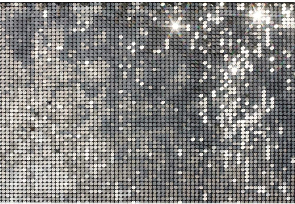 Photo 1 of YongFoto 8x6ft Discos Party Backdrop: Silver Vinyl, Birthday, New Year, Includes Stand & Clips