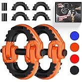 AMBULL 2 Pack 1/2" Safety Chain Connector Link, G80 Tow Hitch Hammerlock Coupling Link, Tow Chain Connector with 12000 lbs Loading (Orange)