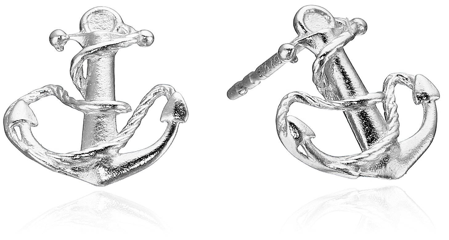 Pendientes de plata de ley con ancla de poste de Alex y Ani