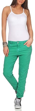 Karostar Damen Jeans Stretch Moderne Chino Lange Hose Boyfriend Pants Hüftjeans Skinny 62