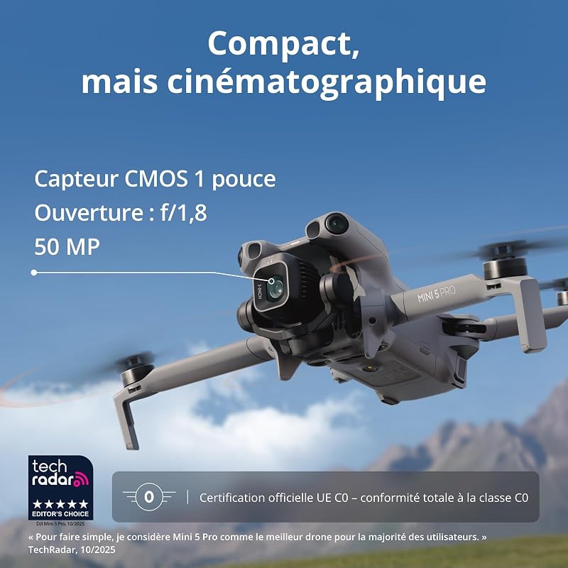 Bundle Fly More DJI Mini 5 Pro avec DJI RC 2 et 1 an de DJI Care, C0