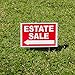WDS Premium Estate Sale Signs with Tall Yard Stakes | 4-Pack Yard Sign Bundle w/Directional Arrows | Waterproof Tall Sturdy Reusable Double Sided Kit | Bonus: Ziploc Flyer Bag + Permanent Marker