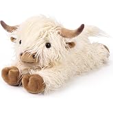 Highland Cow Stuffed Animals, Microwavable Stuffed Animal Adorable Fluffy Highland Cow Plush for Warmth Comfort, Heatable Coolable Lavender Scent Toy, Cute Soft Plushies Gift for Kid Boy Girl &amp; Adult