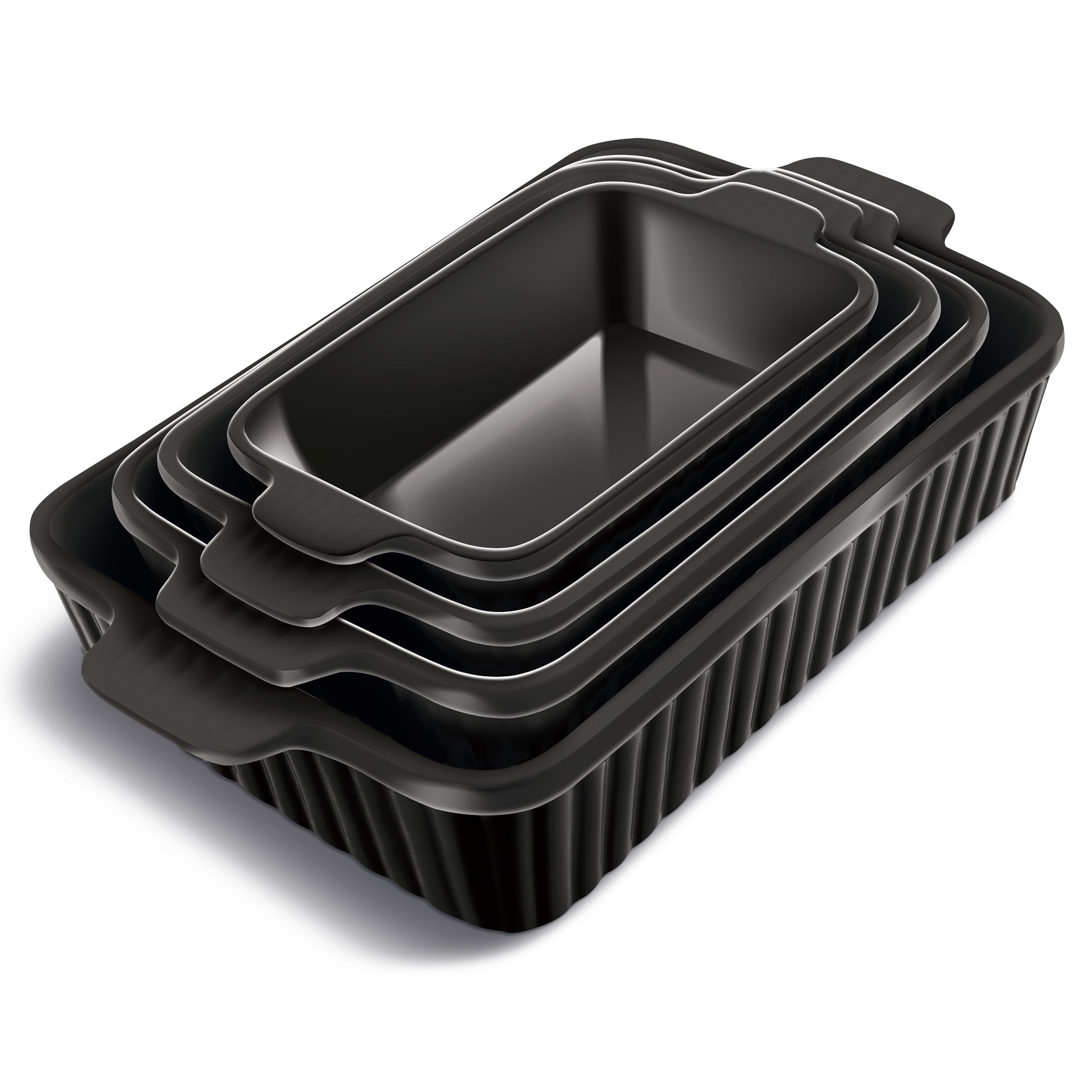 Photo 1 of ***********************BIGGEST ONE IS BROKEN********************
COOK WITH COLOR Casserole Dishes for Oven, Porcelain Baking Dishes, Ceramic Bakeware Sets of 4, Rectangular Pans Handles for Baking Cake Kitchen