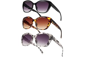 LADEESSE Prescription Sunglasses for Women- Bifocal Reading Sunglasses for Women，StylishReader Sunglasses Women，Sunglasses with Readers Built in - UV400 Protection +1.50