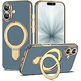 ETPESOK Compatible with iPhone 17 Case with Magnetic Ring Stand [Compatible with Mag-Safe] [Full Camera Lens Protector] Soft 