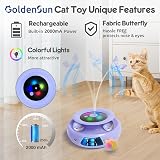 GoldenSun 3-in-1 Interactive Cat Toys Rechargeable ABS Safe Fabric Butterfly view 3