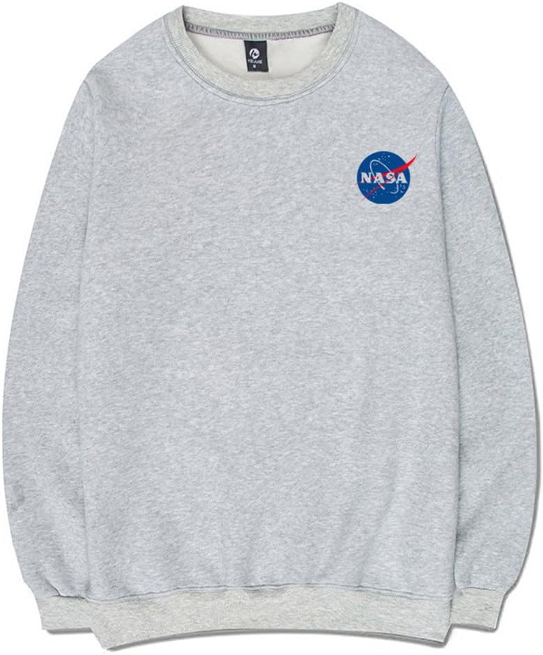 CORIRESHA Fashion NASA Logo Print Hoodie Sweatshirt with Pocket(Smaller Than Standard Size)