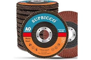 SUPBICCO 10 Pack 80 Grit Flap Discs 4 1/2 for Angle Grinder, Type 29 Abrasives Sanding Flapper Disc, Aluminum Oxide Grinding Wheel
