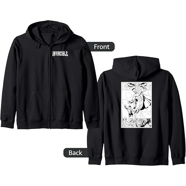 Amazon.com: INVINCIBLE CHARACTER LOGO Zip Hoodie : Clothing