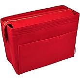 Vercord Felt Zipper Handbag Tote Purse Duffel Backpack Organizer Insert Red Medium