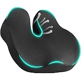 Gifts for Men Christmas Seat Cushion for Office Chair, Large Ergonomic Memory Foam for Sciatica, Hemorrhoid Pillow for Long Sitting Relief, 4.7" Thick Car Seat Cushions for Driving Seat Cushions