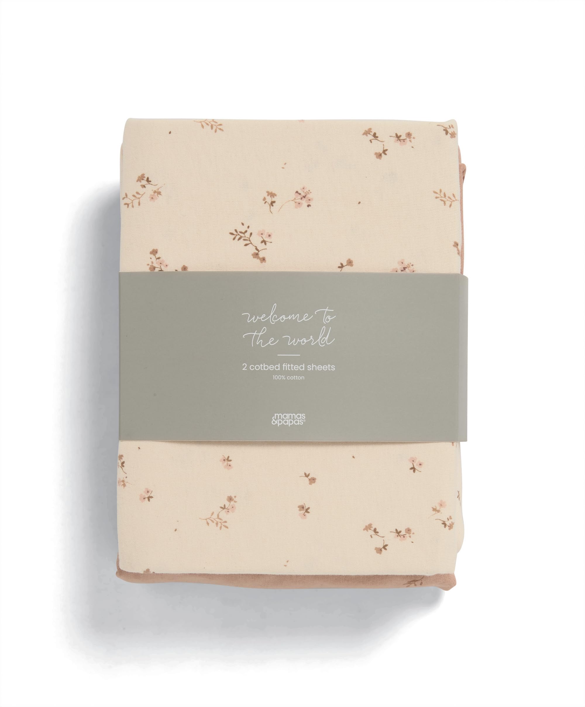 Mamas & Papas 2 Pack Cot/Bed Fitted Sheets, Wildflower