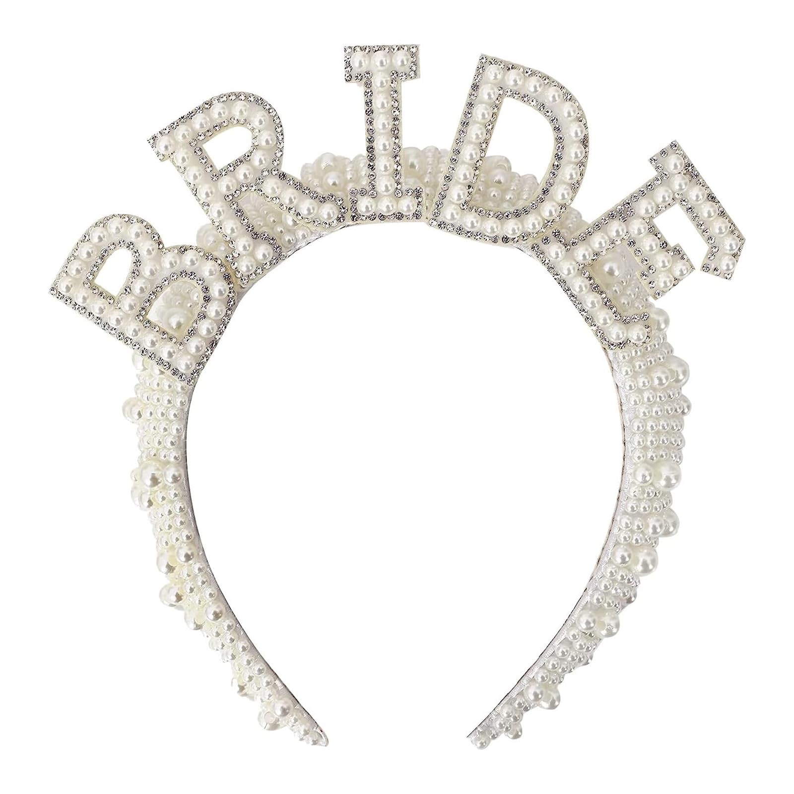 Pearl Bride Headband,Bride to Be Pearl Embellished Crown Headband,Bridal Headband,Bridal Pearl Wide Hairband,Bridal Accessories,Bachelorette Party Decoration