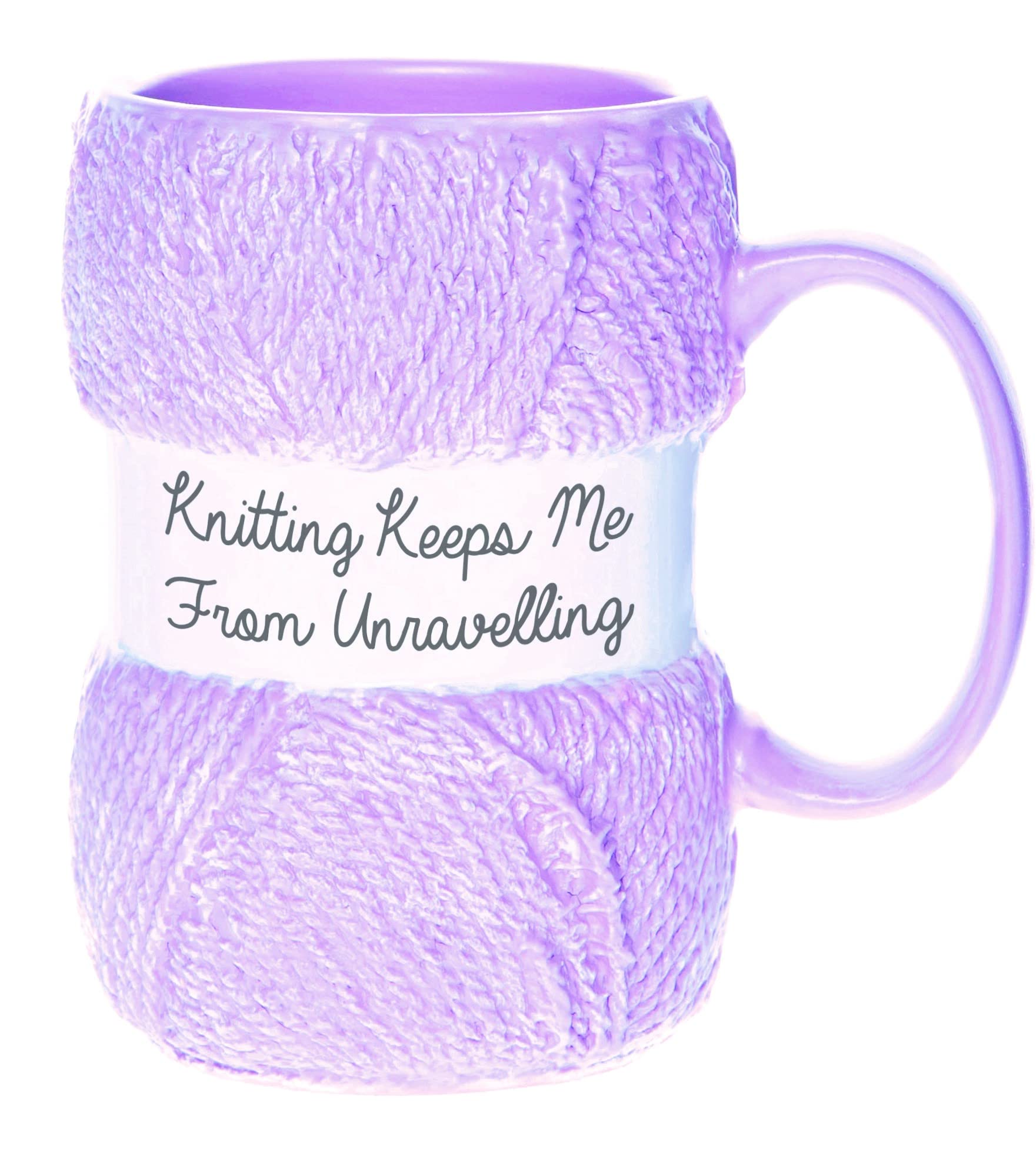 Boxer Gifts Keeps Me from Unraveling Novelty Knitting Gift Mug For Women Or Man - Mugs Hold 12oz of Tea or Coffee - Cool Knit Accessories, Pink