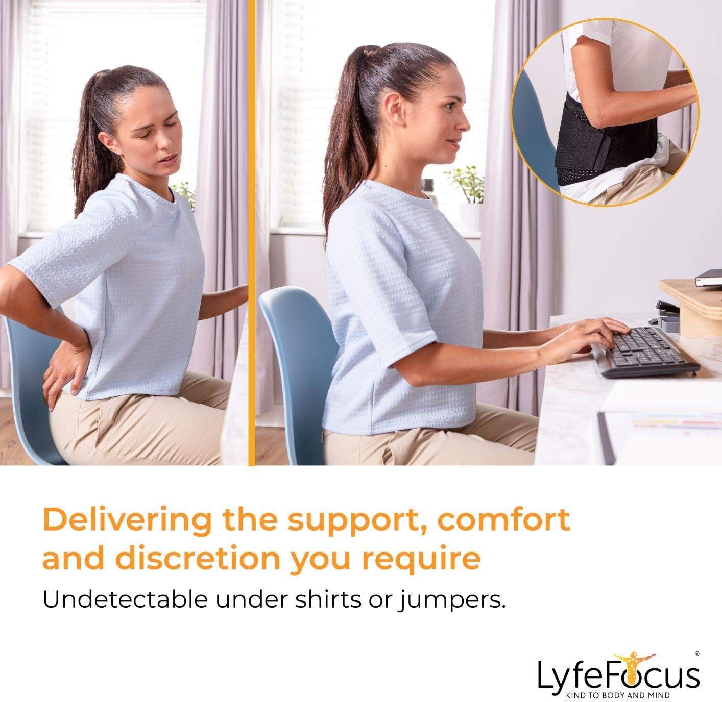 LyfeFocus Premium Adjustable Lower Back Support Belt for Men & Women - Image 4