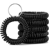 QIUTIMIY Spiral Keychain, Stretchy Wrist Coil Bracelet Key Chain Waterproof Wristlet Key Holder for Sauna, Pool, Gym, Sports