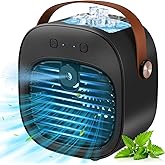 Portable Air Conditioners Rechargeable, 5200mAh Mini Air Conditioner, Personal Air Cooler with 3 Speeds, Small Desk Air Condi
