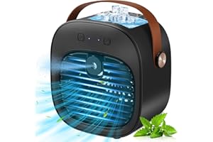 VEEST Portable Air Conditioners Rechargeable, 5200mAh Mini Air Conditioner, Personal Air Cooler with 3 Speeds, Small Desk Air Conditioner for Bedroom, Office, Outdoor, Camping