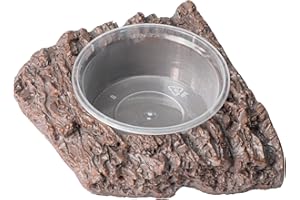 Lurmmue Reptile Feeder Terraium Bowl, Resin Reptile Food Feeder and water Bowl, Terrarium Decor for Dragon Leopard Gecko Lizard Spider Scorpion Chameleon